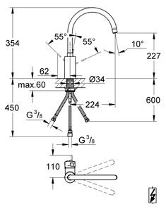 GROHE 31180000 - Dřezová baterie EUROSMART COSMOPOLITAN lesklý chrom