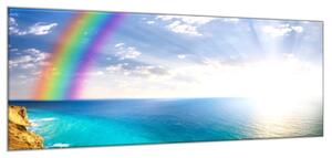 Obraz skleněný duha nad mořem - 40 x 60 cm
