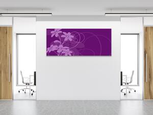 Obraz skleněný abstraktní fialový květ - 40 x 60 cm