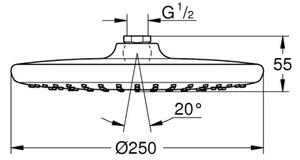 GROHE 26815000 - Hlavová sprcha VITALIO START pr. 250 mm lesklý chrom