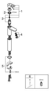 GROHE 23764000 - Umyvadlová baterie BAULOOP DN 15 lesklý chrom