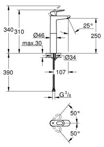 GROHE 23764000 - Umyvadlová baterie BAULOOP DN 15 lesklý chrom