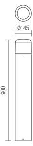 Redo 9683 - LED Venkovní lampa CYCLO LED/9W/230V 2900-3100K 90 cm IP54 hnědá