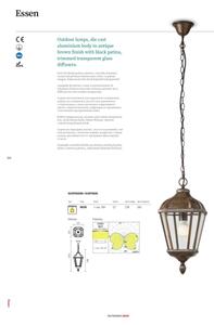 Redo 9662 - Venkovní lampa ESSEN 1xE27/70W/230V 221,5 cm IP44 hnědá/patina