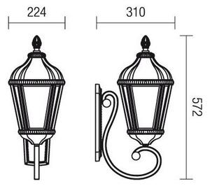 Redo 9656 - Venkovní nástěnná lampa ESSEN 1xE27/70W/230V IP44 hnědá/patina