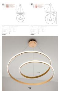 Redo 01-1890 - LED Stm lustr na lanku TORSION LED/35W/230V pr. 75 cm bílá