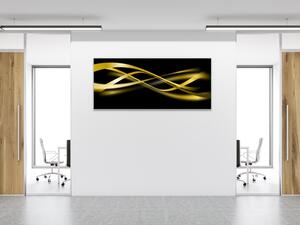 Obraz skleněný žluto zlatá vlna - 50 x 100 cm