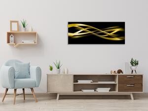 Obraz skleněný žluto zlatá vlna - 30 x 60 cm