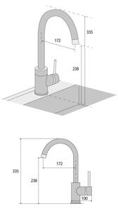 Concept BDG3334DG - Dřezová baterie 33,5 cm granit/tmavě šedá
