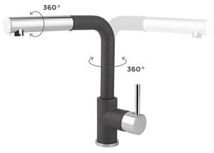 Concept BDG4527DG-Dřezová baterie s vytahovací sprškou 26,9 cm granit/tmavě šedá
