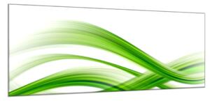 Obraz skleněný zelená vlna bílé pozadí - 30 x 60 cm