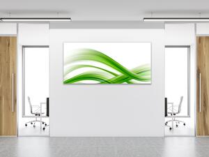 Obraz skleněný zelená vlna bílé pozadí - 70 x 100 cm