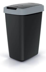 Prosperplast Odpadkový koš COMPACTO FLAS s víkem černý/světle šedý, varianta 12 l
