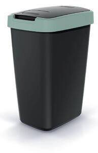 Prosperplast Odpadkový koš COMPACTO FLAS s víkem černý/světle zelený, varianta 12 l