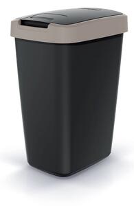 Prosperplast Odpadkový koš COMPACTO FLAS s víkem černý/světle hnědý, varianta 25 l
