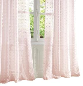Ready závěs na kolečkách s žakárovým vzorem, růžová elegantní okenní závěs