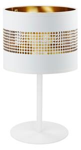 TK LIGHTING Stolní lampa - TAGO 5056, Ø 20 cm, 230V/15W/1xE27, bílá/zlatá