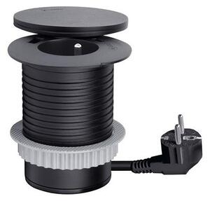 Solight PP119CWB - Vestavná zásuvka s bezdr. nabíj. 10W 1Z + USB A+C černá