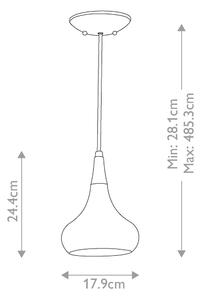 Feiss FE-BESO-P-S-DBZ -Lustr na lanku BESO 1xE27/60W/230V pr.17,9cm černá/měděná