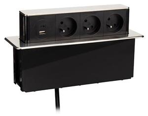 Solight PP126C-PD20 - Zásuvkový sloupek pro desku stolu 3x230V + USB-A + USB-C