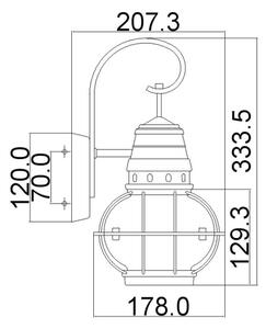Kichler KL-BRIDGEPOINT-S -Venkovní svítidlo BRIDGEPOINT 1xE27/60W/230V IP44