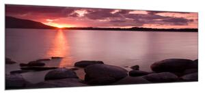 Obraz skleněný západ slunce nad jezerem - 40 x 60 cm