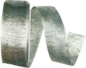 Stuha stříbrná ELEGANCE SILVER lurexová 40mm x 20m A (11,- Kč/m)