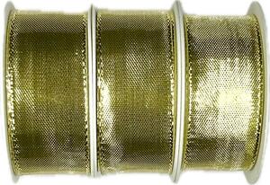 3x Stuha zlatá CELEBRATION GOLD lesklá 3x (25mm x 2m)
