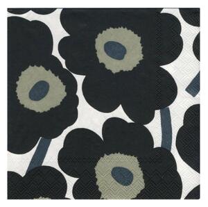 Muurla Ubrousky Marimekko Unikko černé 40x40cm, 20ks