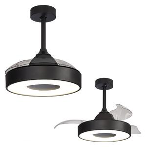 Mantra 8221 Coin Mini, rozvinovací ventilátor se svítidlem a dálk. ovladačem, LED 45W 2700-5000K, černá, průměr 43/90cm