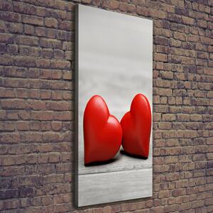 Vertikální Foto obraz na plátně Srdce na dřevě ocv-75821081