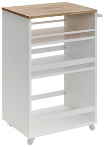 SERVÍROVACÍ VOZÍK, přírodní barvy, bílá, 50/78/38 cm MID.YOU - Barové vozíky, Online Only