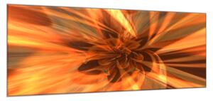 Obraz skleněný abstraktní ohnivý květ - 70 x 100 cm