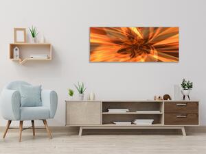 Obraz skleněný abstraktní ohnivý květ - 30 x 60 cm