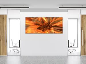 Obraz skleněný abstraktní ohnivý květ - 30 x 60 cm