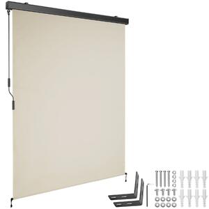 Tectake Svislá markýza Eloise se 2 nástěnnými držáky - 140 x 250 cm,béžová