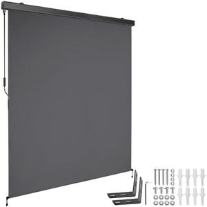 Tectake Svislá markýza Eloise se 2 nástěnnými držáky - 160 x 250 cm,černá