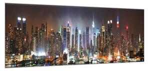Obraz skleněný město noční New York - 30 x 60 cm