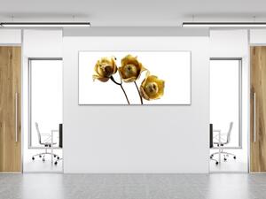 Obraz skleněný květ dřevěné růže - 30 x 60 cm