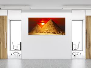 Obraz skleněný pyramidy údolí Gizy - 30 x 60 cm