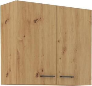 Vysoká skříňka - MODENA - 80 cm - dub Artisan a matná černá - CUISINIER