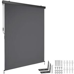 Tectake Svislá markýza Eloise se 2 nástěnnými držáky - 140 x 250 cm,černá