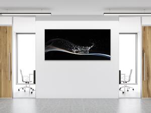 Obraz skleněný abstraktní vlna s kostkou ledu - 100 x 150 cm