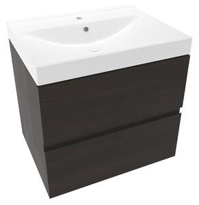 Koupelnová skříňka s umyvadlem Naturel Verona 60x50x45,5 cm tmavé dřevo mat VERONA60TDU1