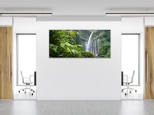 Obraz skleněný vodopády v lese - 30 x 60 cm