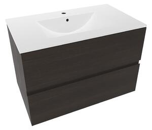 Koupelnová skříňka s umyvadlem Naturel Verona 80x50x45,5 cm tmavé dřevo mat VERONA80TDU3