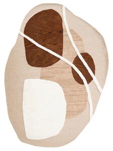 By-Boo Béžovo-hnědý vlněný koberec Ogani 240 x 340 cm