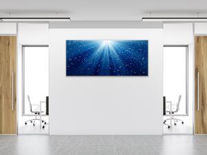 Obraz skleněný modré světelné paprsky - 30 x 60 cm