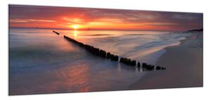 Obraz skleněný východ slunce u Baltského moře - 40 x 60 cm