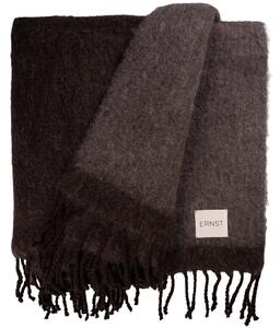 ERNST Pléd z vlněné směsi Blanket Dark Brown - 130 x 170 cm EF579